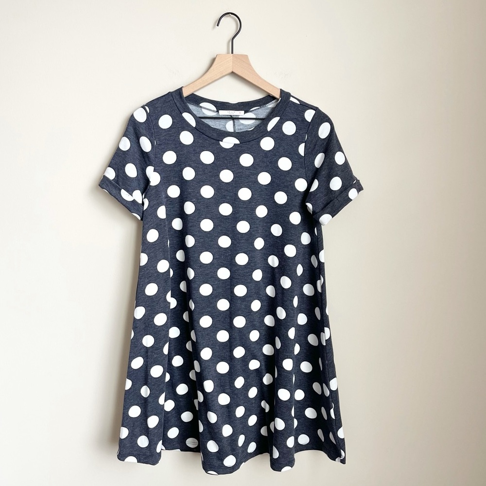 Le Lis Polka Dot Denim Mini Dress main image 1